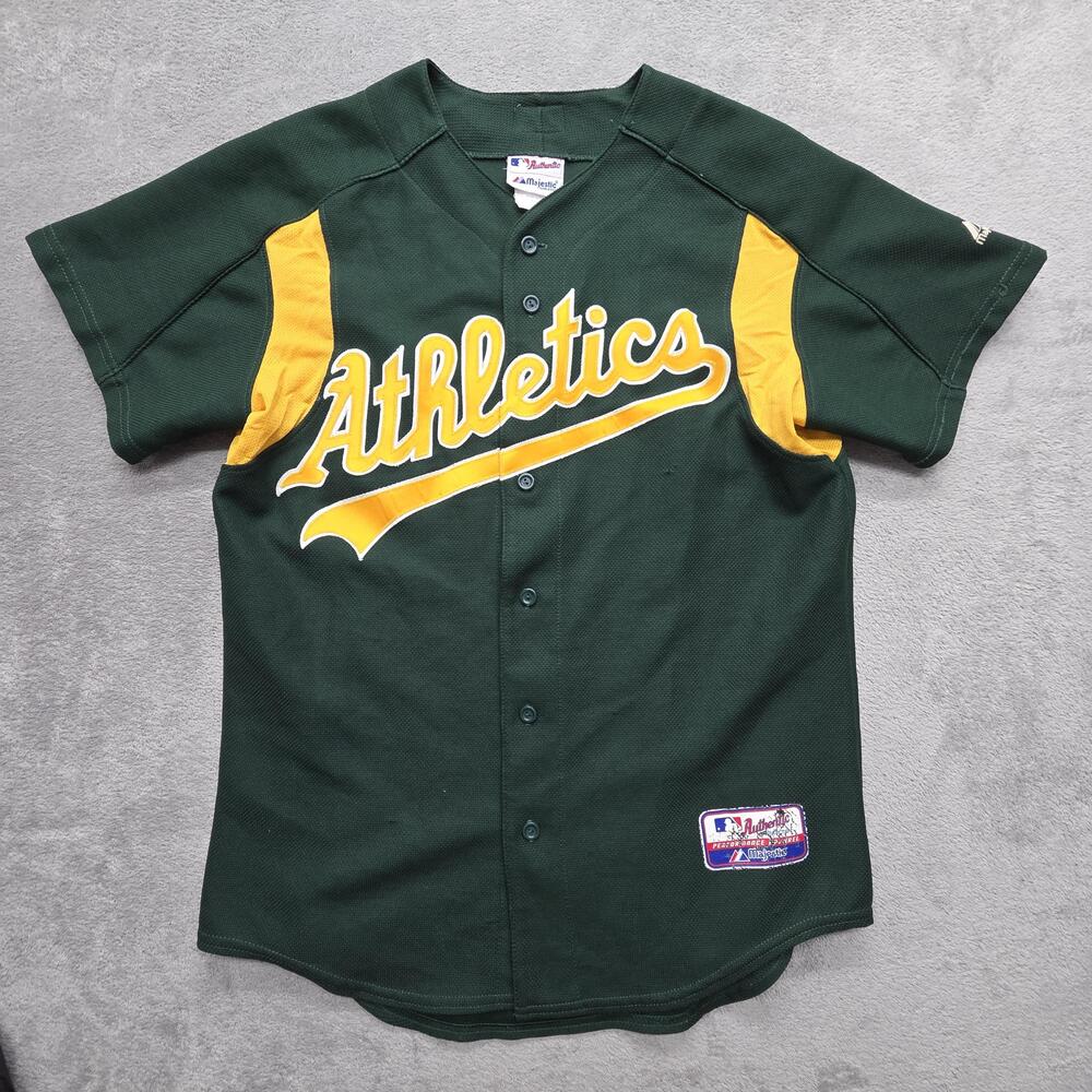 VintageOakland Athletics Jersey Mens M Green MLB Baseball Majestic Athletic USA